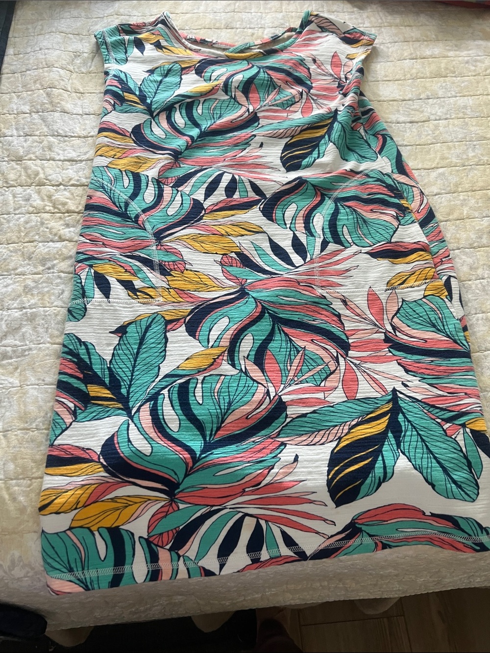 Talbots Multicolor Striped Knit Dress - Teal, Navy & Mustard